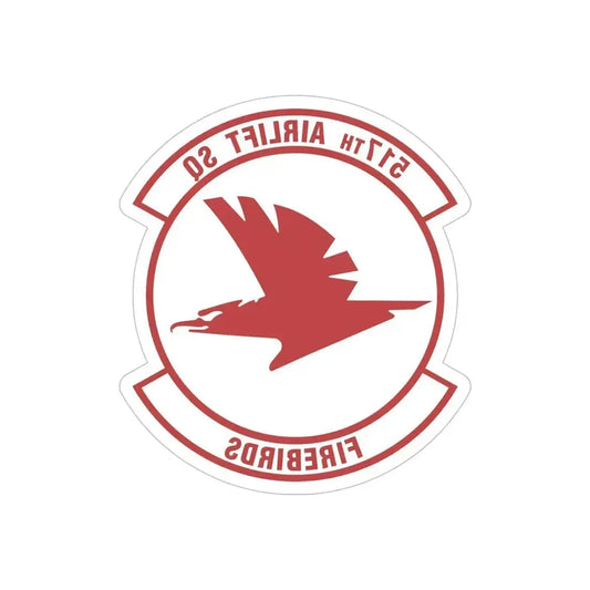 517th Airlift Squadron (U.S. Air Force) REVERSE PRINT Transparent Die-Cut STICKER 6 Inch Die-Cut Transparent - The Sticker Space