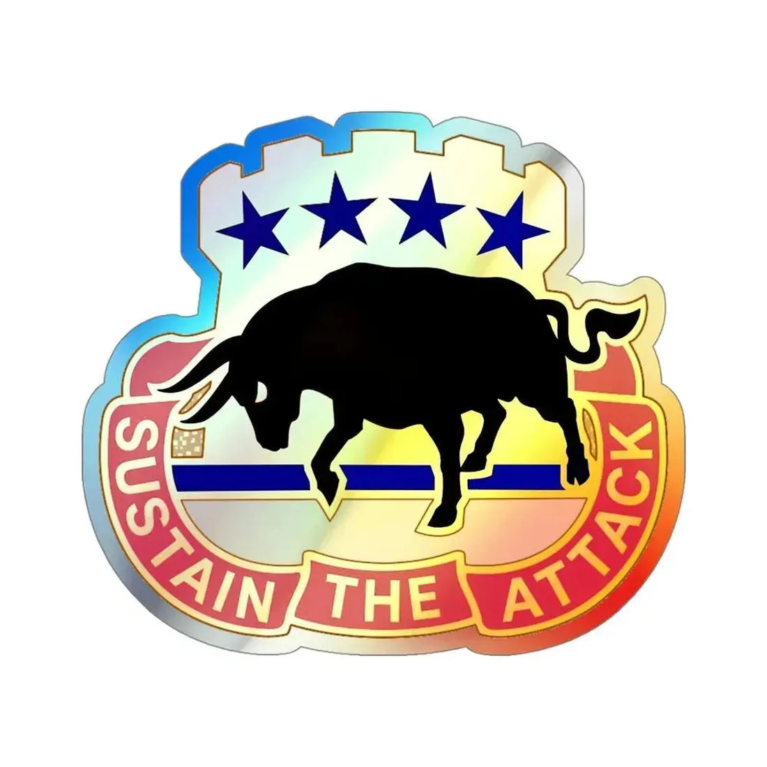 518 Sustainment Brigade 3 (U.S. Army) Holographic STICKER Die-Cut Vinyl Decal 4 Inch Holographic - The Sticker Space