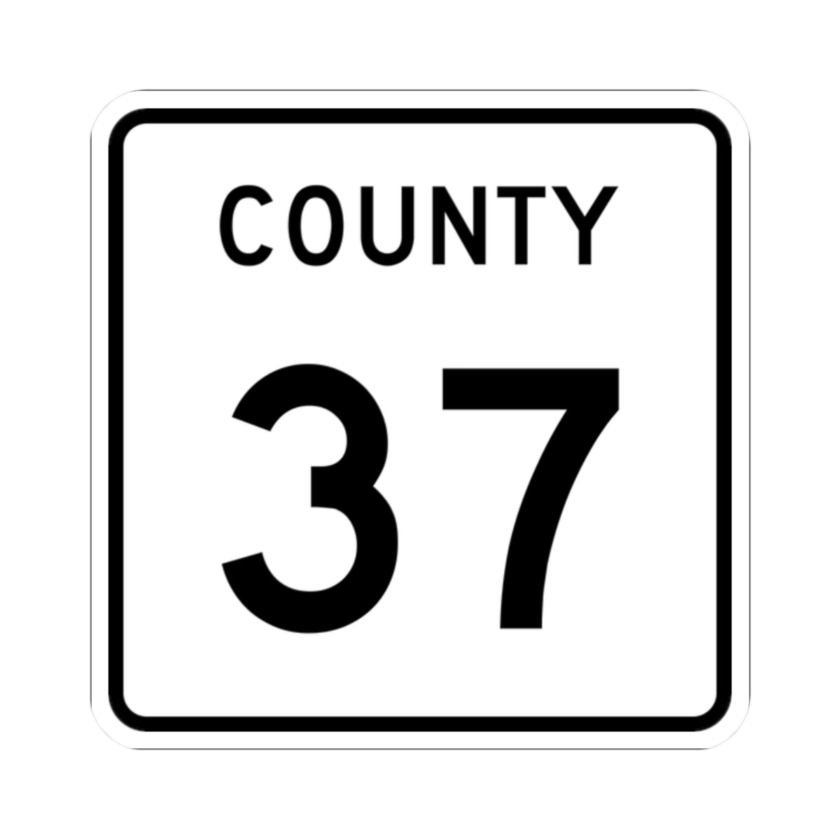 County 37 square (Minnesota) (Road Sign) STICKER Vinyl Kiss-Cut Decal