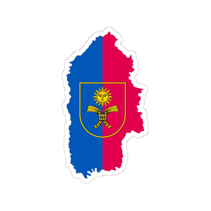 Flag map of Khmelnytskyi Oblast (Ukraine) STICKER Vinyl Kiss-Cut Decal