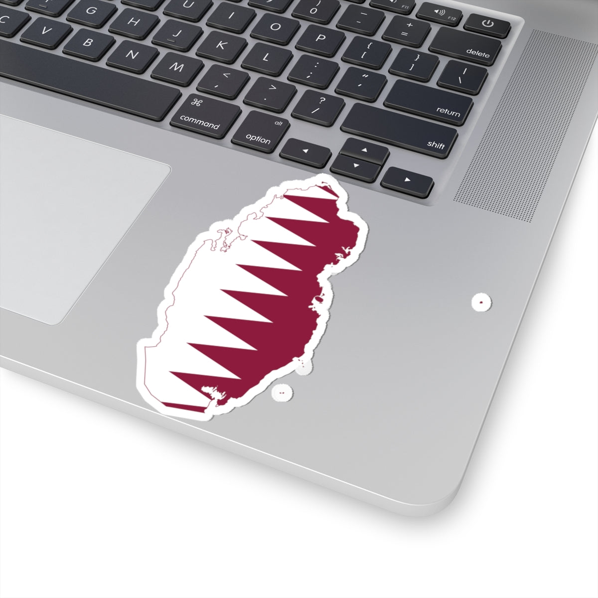 Flag-map of Qatar precise boundaries (Qatar) STICKER Vinyl Kiss-Cut Decal