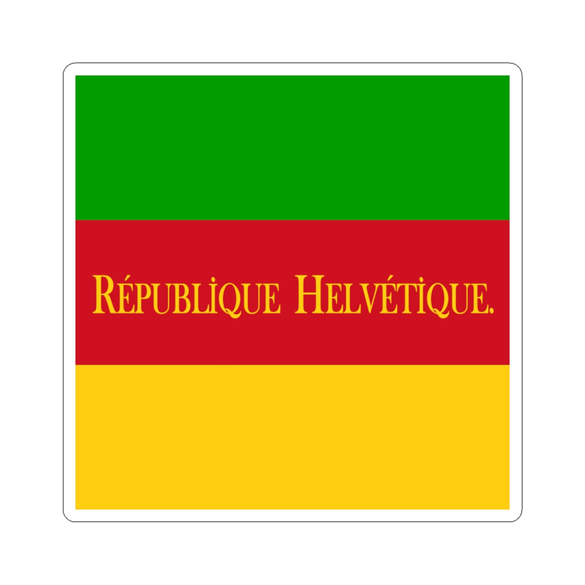 Flag of the Helvetic Republic French (Switzerland) STICKER Vinyl Kiss-Cut Decal