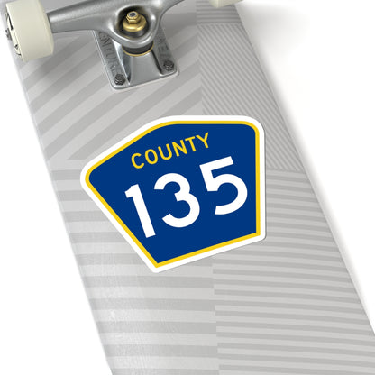 County 135 MN (Minnesota) (Road Sign) STICKER Vinyl Kiss-Cut Decal