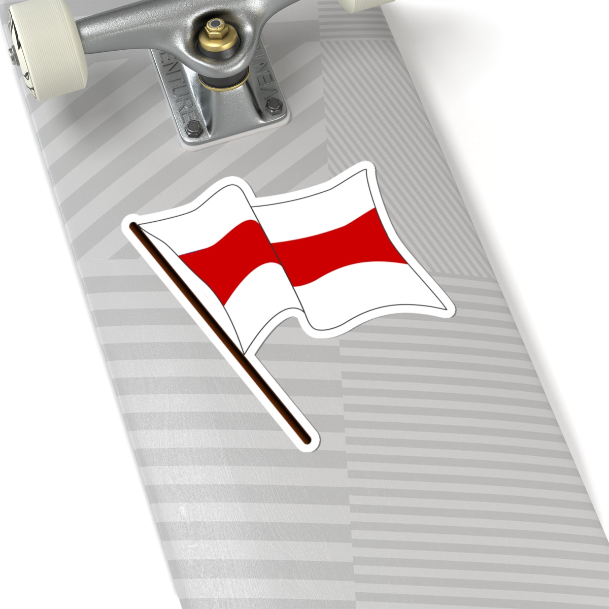 Belarus White Red White Waving Flag Icon (Belarus) STICKER Vinyl Kiss-Cut Decal