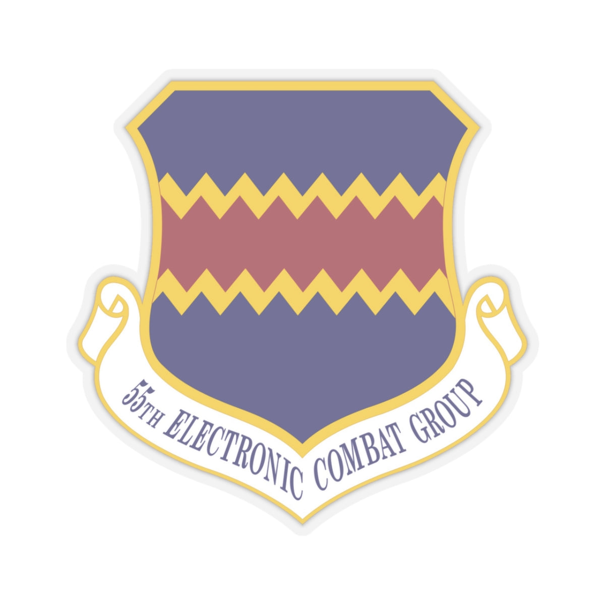 55th Electronic Combat Group (U.S. Air Force) STICKER Vinyl Kiss-Cut Decal-3 Inch-Transparent-The Sticker Space