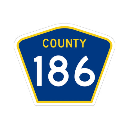 County 186 MN (Minnesota) (Road Sign) STICKER Vinyl Kiss-Cut Decal