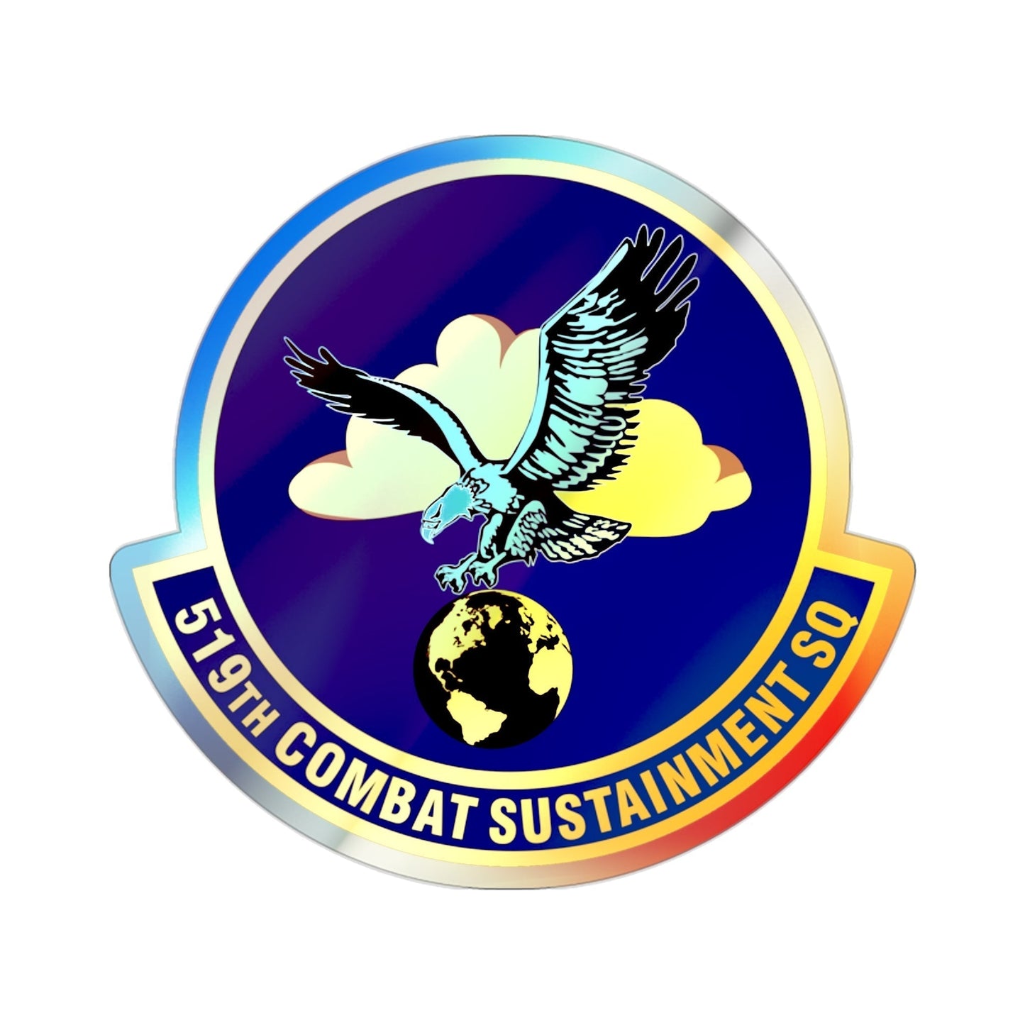 519th Combat Sustainment Squadron (U.S. Air Force) Holographic STICKER Die-Cut Vinyl Decal-2 Inch-The Sticker Space