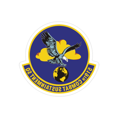 519th Combat Sustainment Squadron (U.S. Air Force) REVERSE PRINT Transparent STICKER-2" × 2"-The Sticker Space