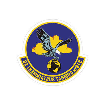 519th Combat Sustainment Squadron (U.S. Air Force) REVERSE PRINT Transparent STICKER-3" × 3"-The Sticker Space