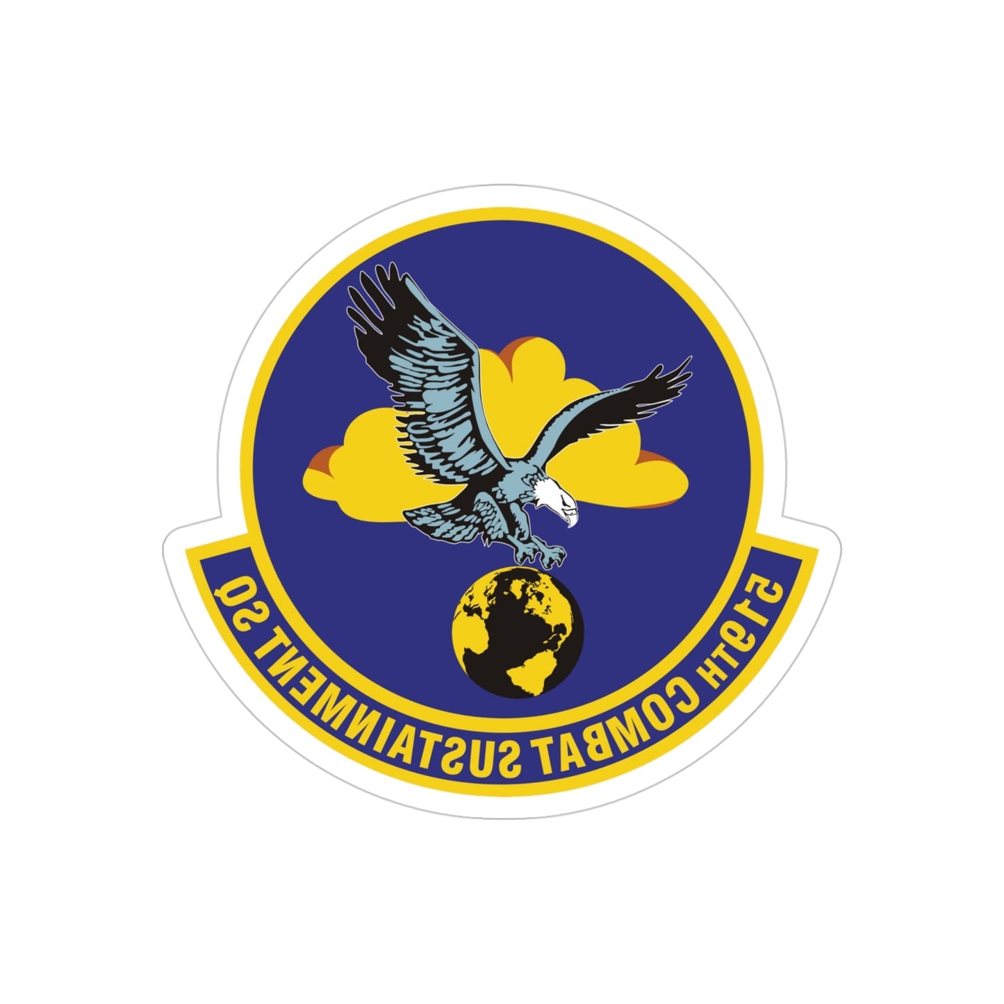 519th Combat Sustainment Squadron (U.S. Air Force) REVERSE PRINT Transparent STICKER-4 Inch-The Sticker Space