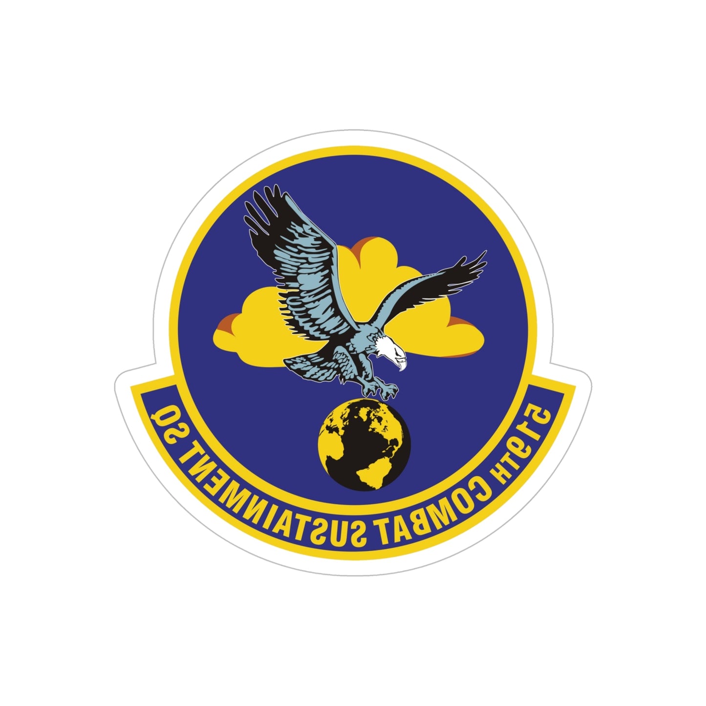 519th Combat Sustainment Squadron (U.S. Air Force) REVERSE PRINT Transparent STICKER-6" × 6"-The Sticker Space