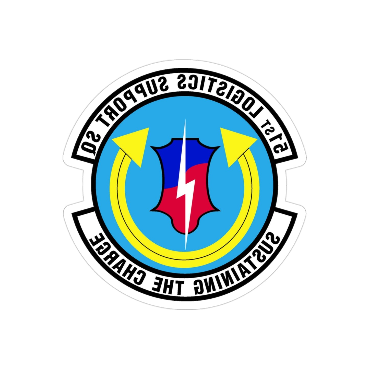 51st Logistics Support Squadron (U.S. Air Force) REVERSE PRINT Transparent STICKER-3" × 3"-The Sticker Space