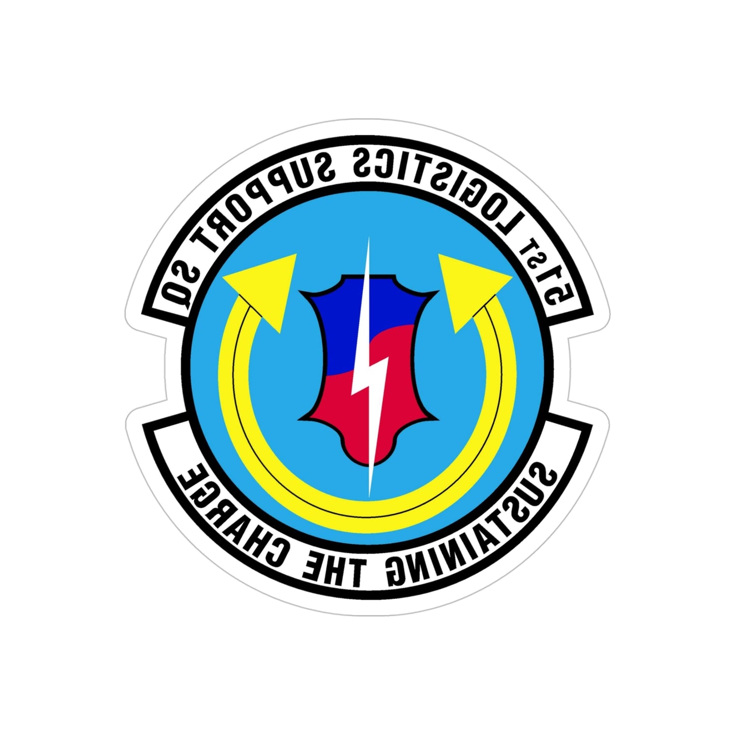 51st Logistics Support Squadron (U.S. Air Force) REVERSE PRINT Transparent STICKER-5" × 5"-The Sticker Space