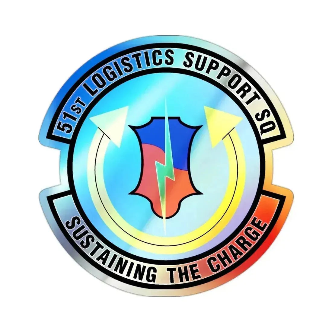 51st Logistics Support Squadron (U.S. Air Force) Holographic STICKER Die-Cut Vinyl Decal 2 Inch Holographic - The Sticker Space