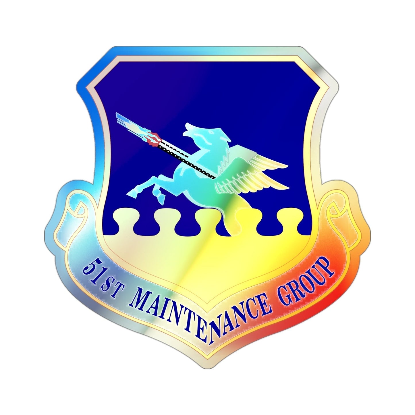 51st Maintenance Group (U.S. Air Force) Holographic STICKER Die-Cut Vinyl Decal-3 Inch-The Sticker Space