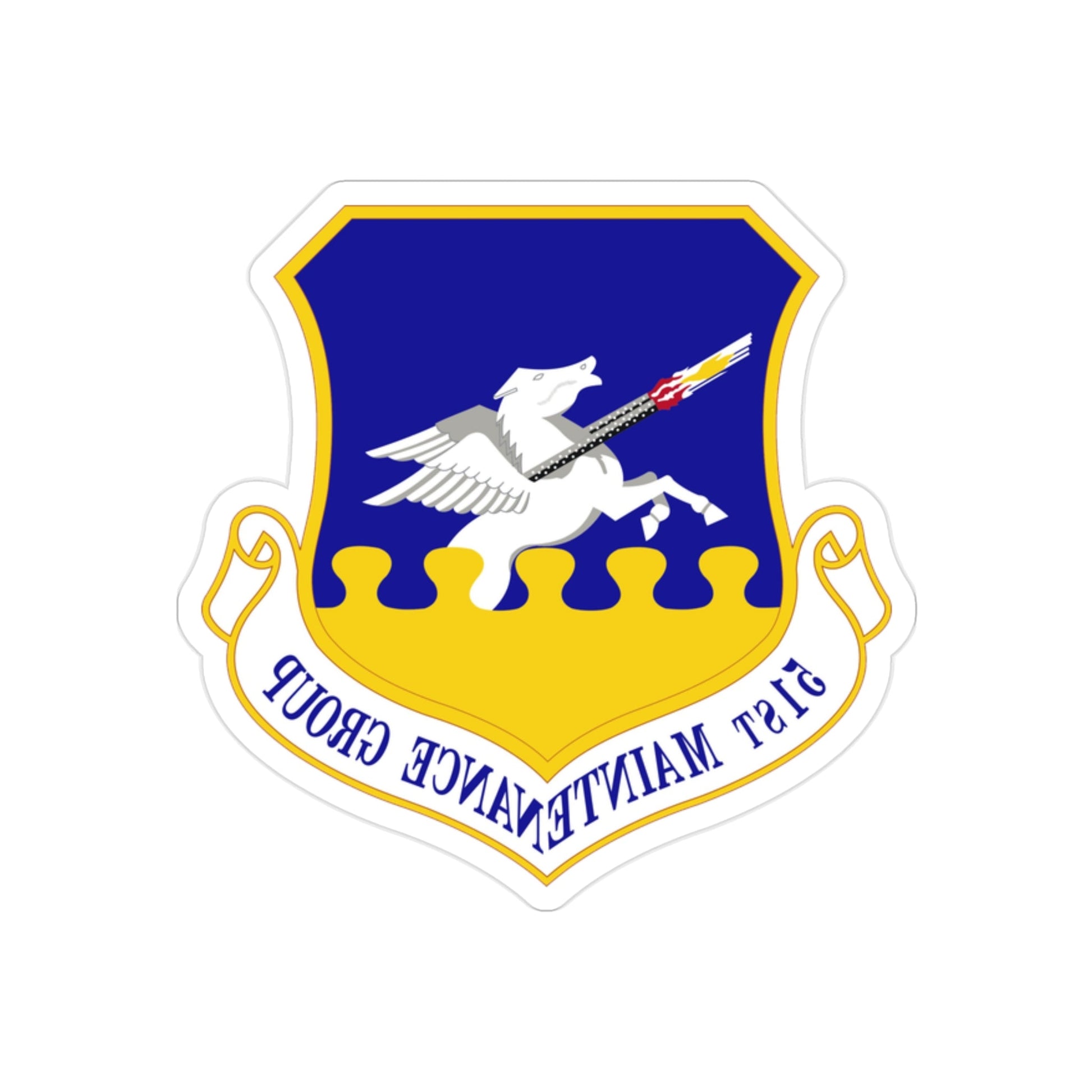 51st Maintenance Group (U.S. Air Force) REVERSE PRINT Transparent STICKER-2" × 2"-The Sticker Space