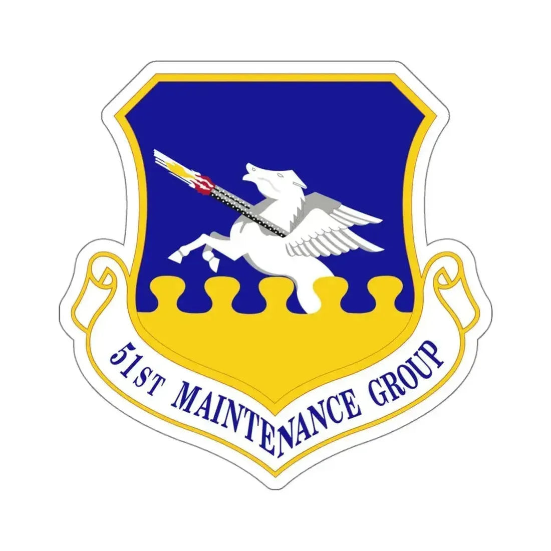 51st Maintenance Group (U.S. Air Force) STICKER Vinyl Kiss-Cut Decal 4 Inch White - The Sticker Space