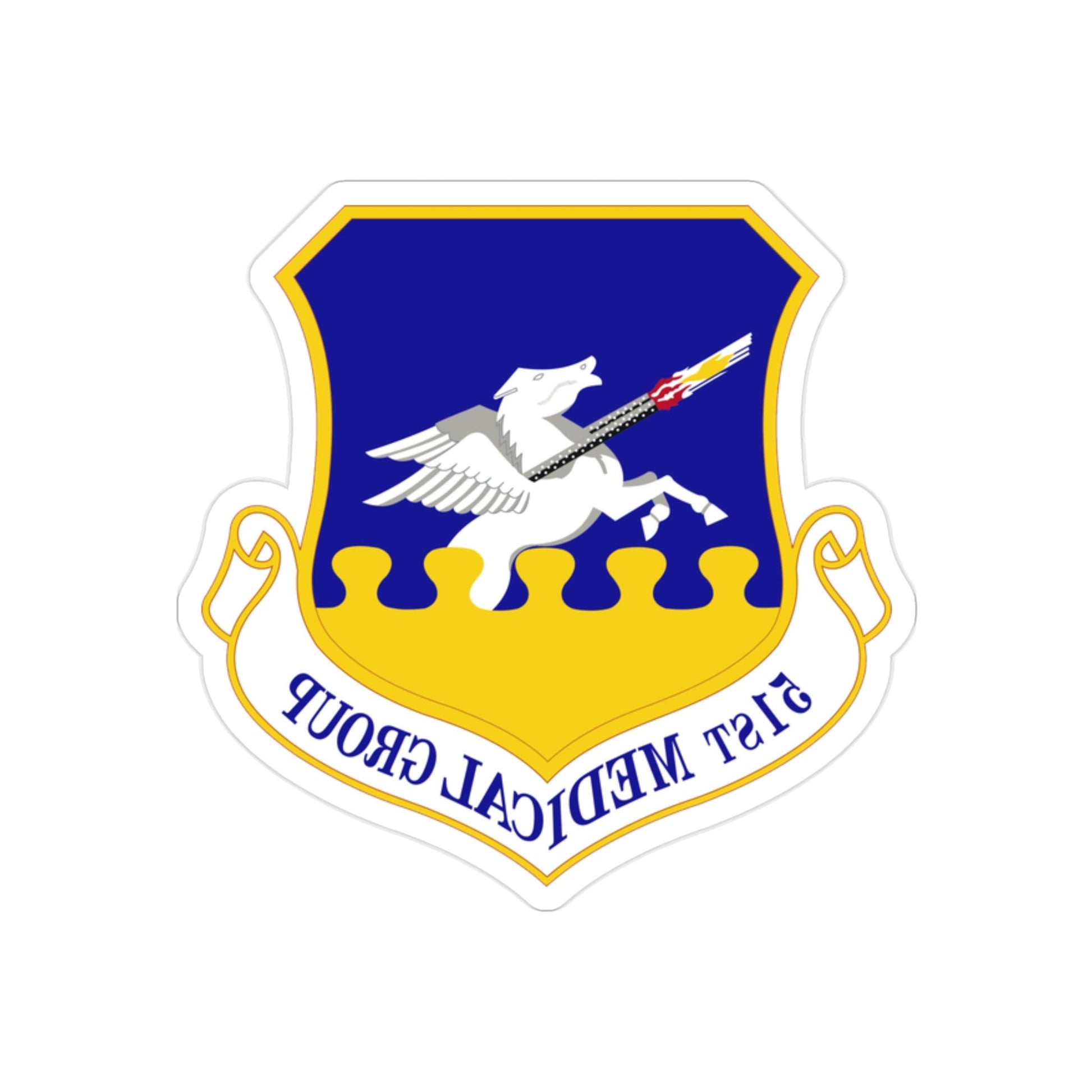 51st Medical Group (U.S. Air Force) REVERSE PRINT Transparent STICKER-2" × 2"-The Sticker Space