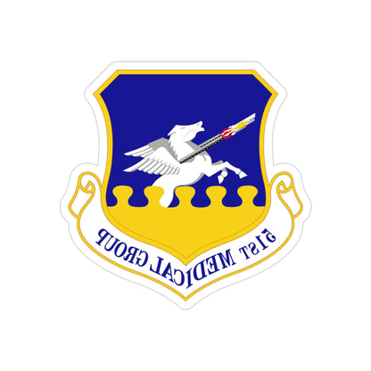 51st Medical Group (U.S. Air Force) REVERSE PRINT Transparent STICKER-3" × 3"-The Sticker Space