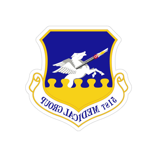 51st Medical Group (U.S. Air Force) REVERSE PRINT Transparent STICKER-6" × 6"-The Sticker Space