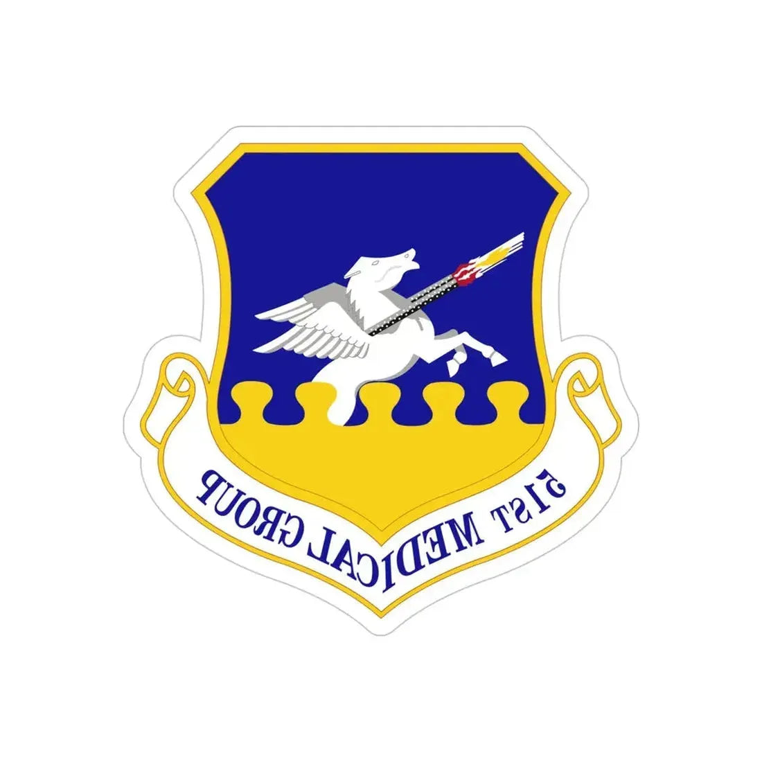 51st Medical Group (U.S. Air Force) REVERSE PRINT Transparent Die-Cut STICKER - The Sticker Space