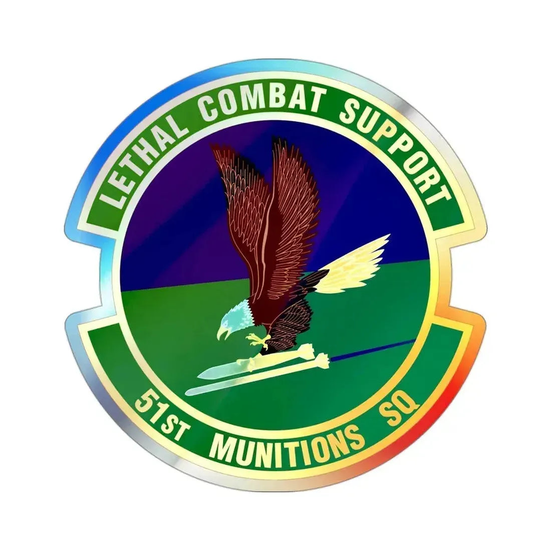 51st Munitions Squadron (U.S. Air Force) Holographic STICKER Die-Cut Vinyl Decal 3 Inch Holographic - The Sticker Space