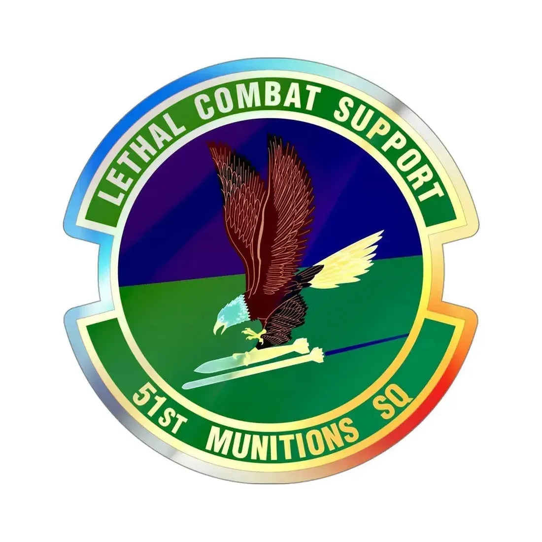 51st Munitions Squadron (U.S. Air Force) Holographic STICKER Die-Cut Vinyl Decal 4 Inch Holographic - The Sticker Space