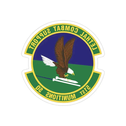 51st Munitions Squadron (U.S. Air Force) REVERSE PRINT Transparent Die-Cut STICKER 4 Inch Die-Cut Transparent - The Sticker Space