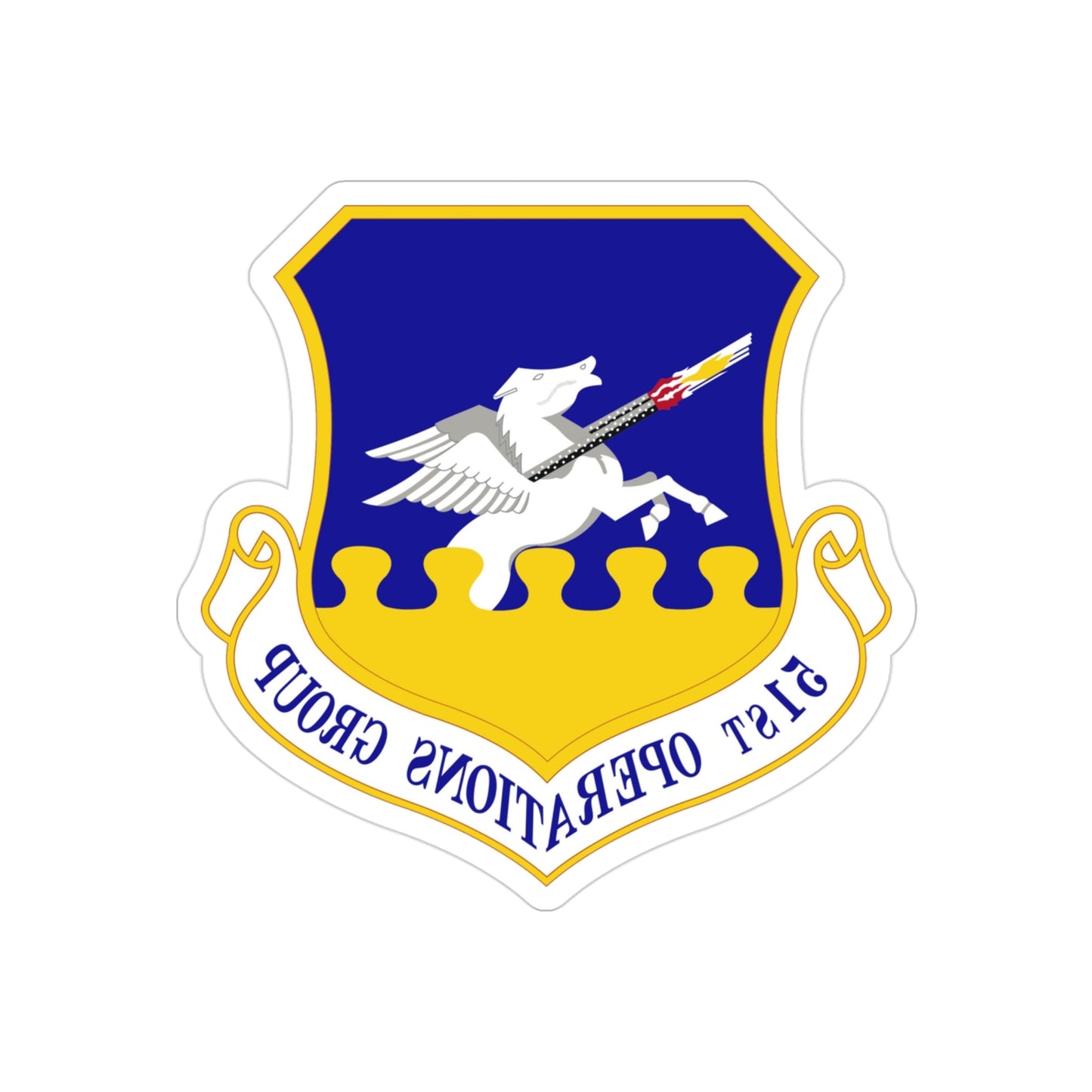 51st Operations Group (U.S. Air Force) REVERSE PRINT Transparent STICKER-3" × 3"-The Sticker Space