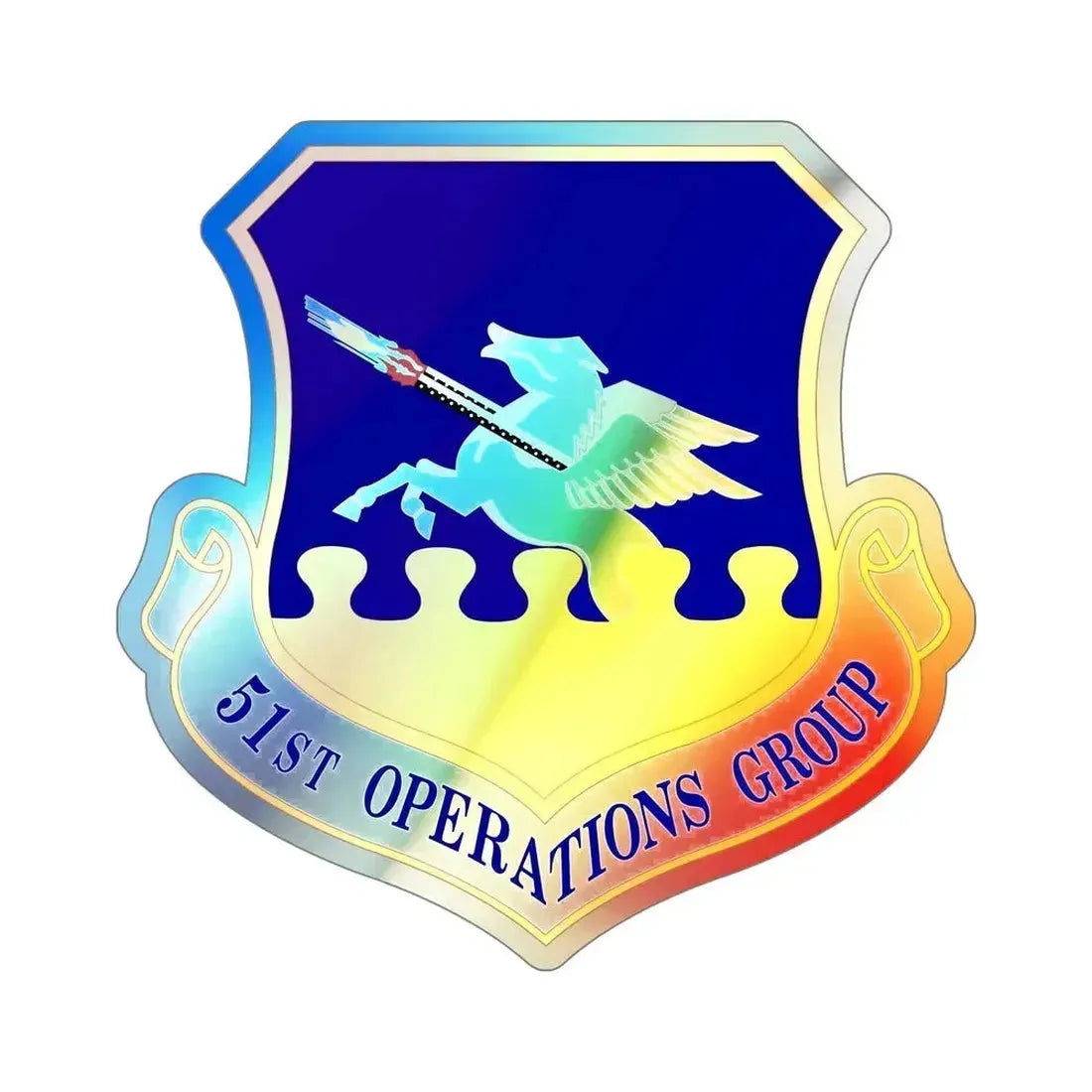 51st Operations Group (U.S. Air Force) Holographic STICKER Die-Cut Vinyl Decal 6 Inch Holographic - The Sticker Space
