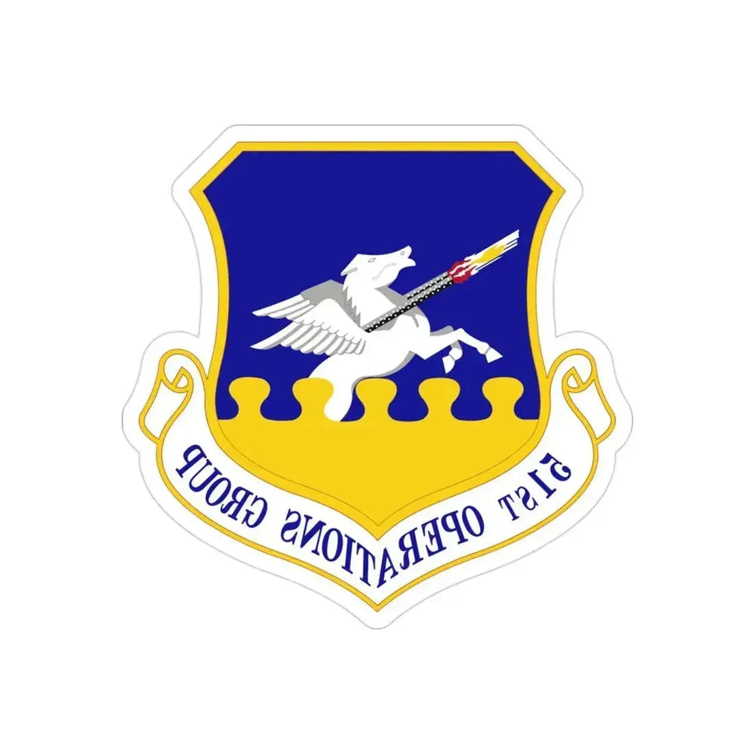51st Operations Group (U.S. Air Force) REVERSE PRINT Transparent Die-Cut STICKER 3 Inch Die-Cut Transparent - The Sticker Space