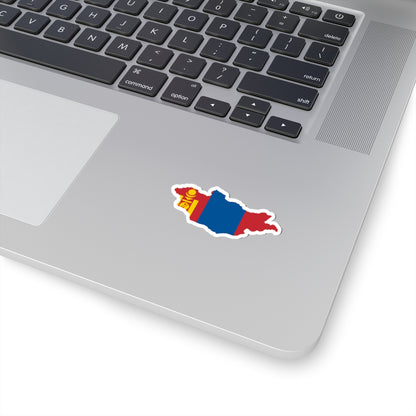 Flag-map of Mongolia (Mongolia) STICKER Vinyl Kiss-Cut Decal