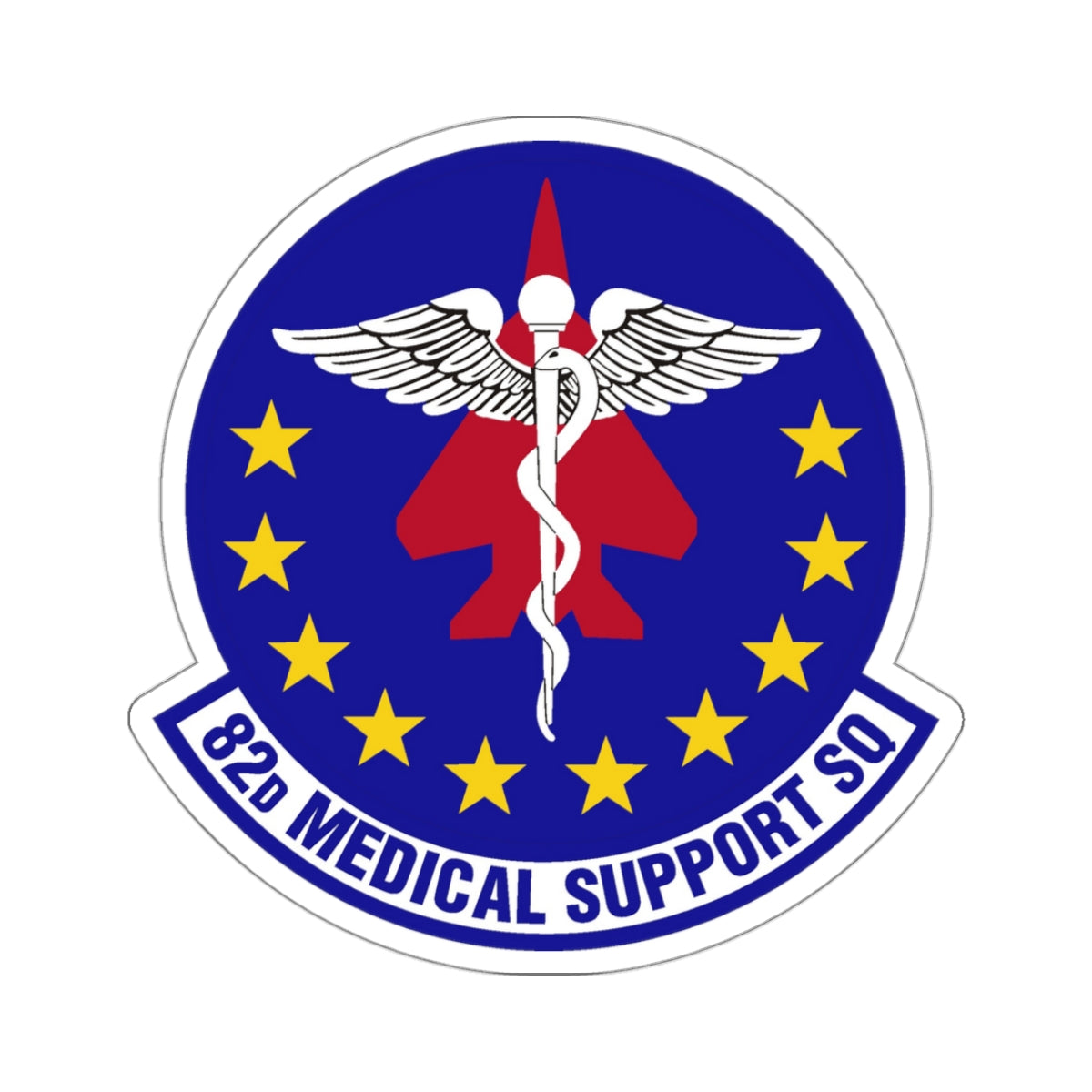 82d Medical Support Squadron (U.S. Air Force) STICKER Vinyl Kiss-Cut Decal-3 Inch-White-The Sticker Space