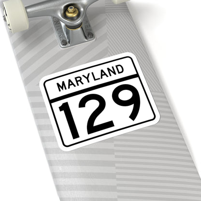 MD Route 129 (Maryland) (Road Sign) STICKER Vinyl Kiss-Cut Decal