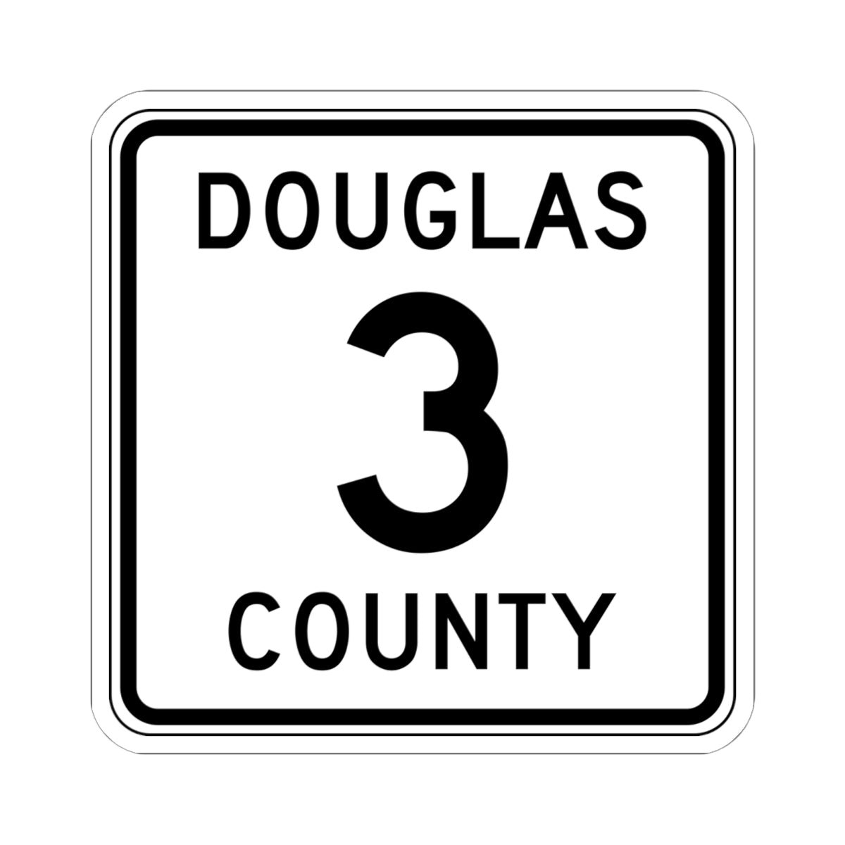 Douglas County Route 3 (Minnesota) (Road Sign) STICKER Vinyl Kiss-Cut Decal