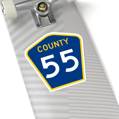 County 55 MN (Minnesota) (Road Sign) STICKER Vinyl Kiss-Cut Decal