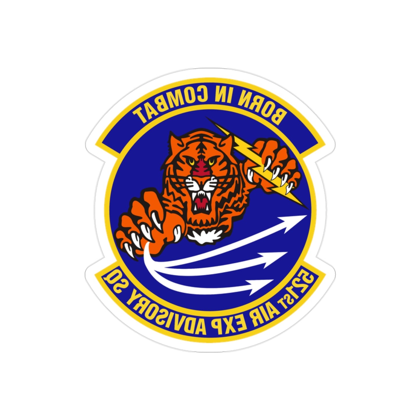 521st Air Expeditionary Advisory Squadron (U.S. Air Force) REVERSE PRINT Transparent STICKER-2" × 2"-The Sticker Space