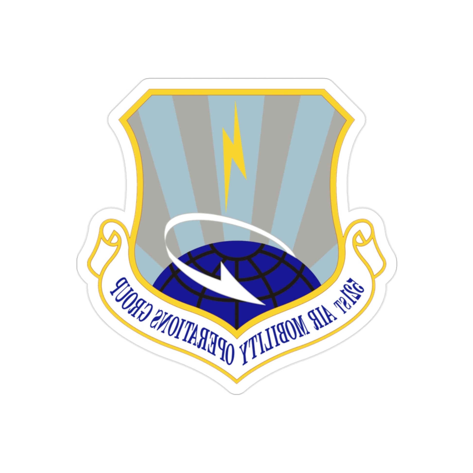 521st Air Mobility Operations Group (U.S. Air Force) REVERSE PRINT Transparent STICKER-2 Inch-The Sticker Space