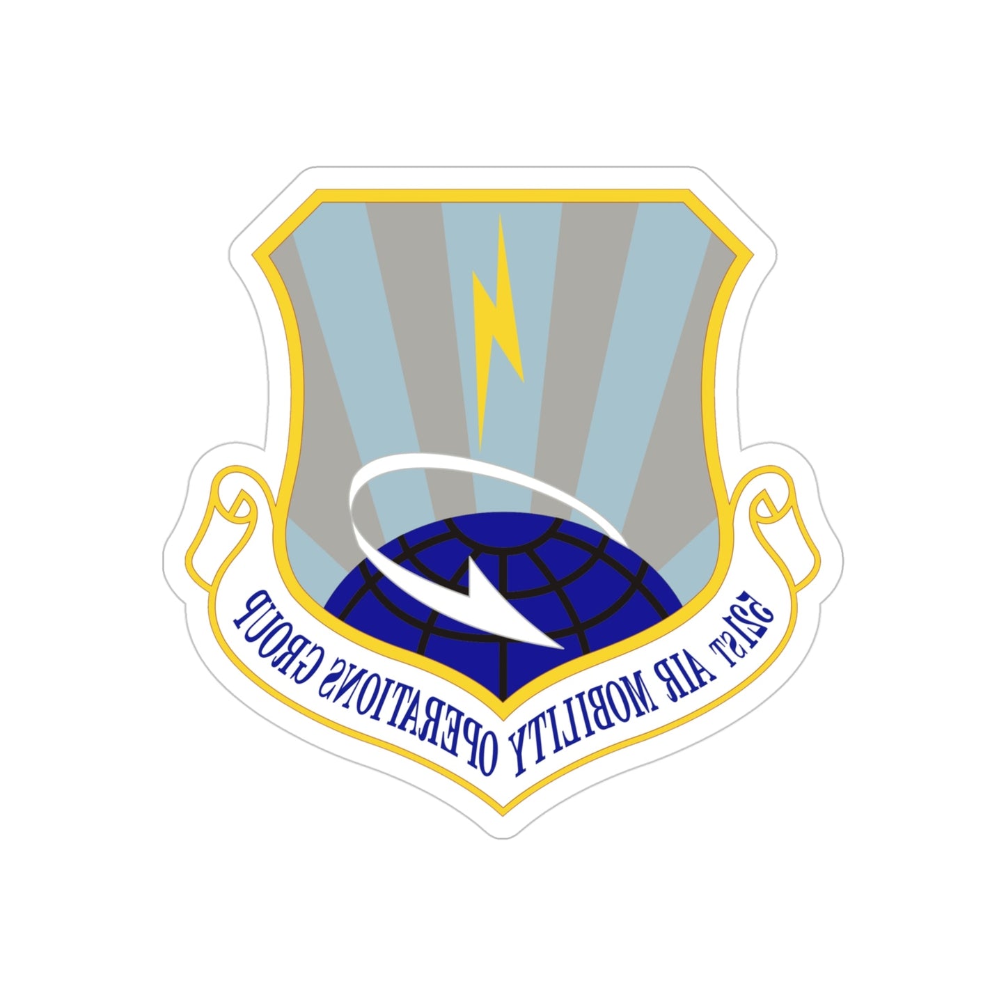 521st Air Mobility Operations Group (U.S. Air Force) REVERSE PRINT Transparent STICKER-4 Inch-The Sticker Space