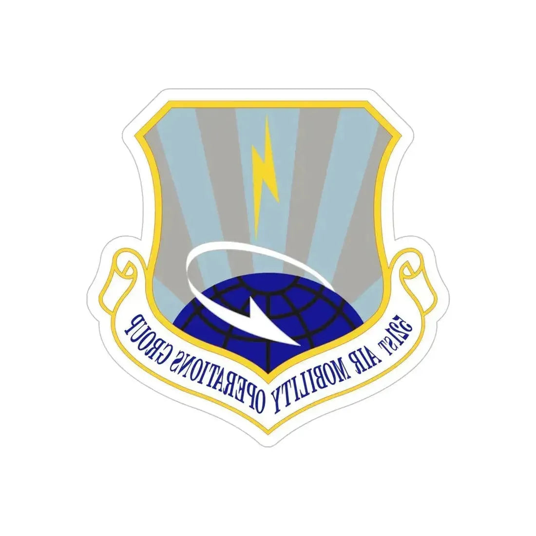 521st Air Mobility Operations Group (U.S. Air Force) REVERSE PRINT Transparent Die-Cut STICKER 6 Inch Die-Cut Transparent - The Sticker Space