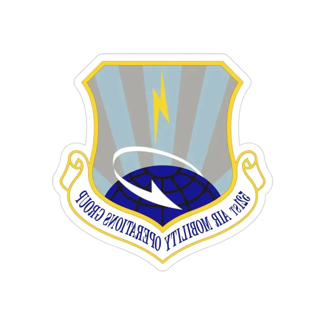 521st Air Mobility Operations Group (U.S. Air Force) REVERSE PRINT Transparent Die-Cut STICKER - The Sticker Space