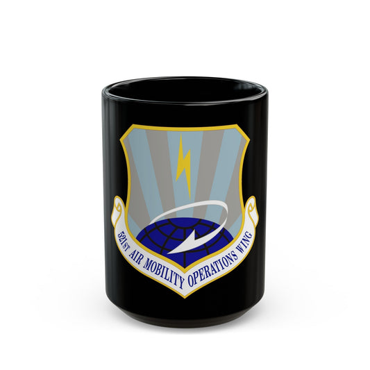 521st Air Mobility Operations Wing (U.S. Air Force) Black Coffee Mug-15oz-The Sticker Space