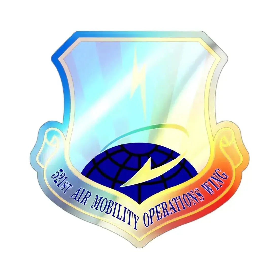 521st Air Mobility Operations Wing (U.S. Air Force) Holographic STICKER Die-Cut Vinyl Decal 3 Inch - The Sticker Space