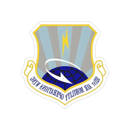 521st Air Mobility Operations Wing (U.S. Air Force) REVERSE PRINT Transparent Die-Cut STICKER 4 Inch Die-Cut Transparent - The Sticker Space