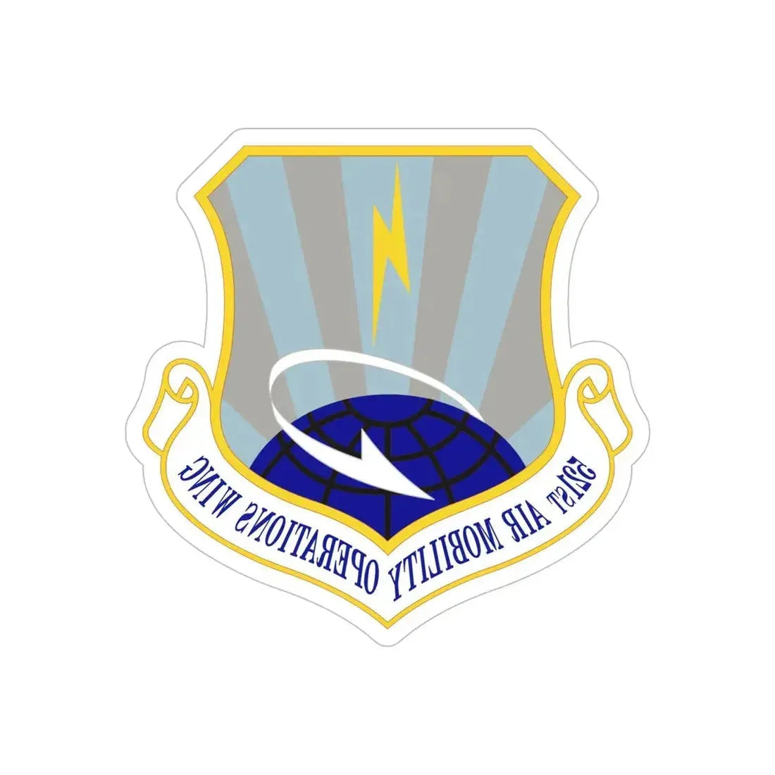 521st Air Mobility Operations Wing (U.S. Air Force) REVERSE PRINT Transparent Die-Cut STICKER - The Sticker Space