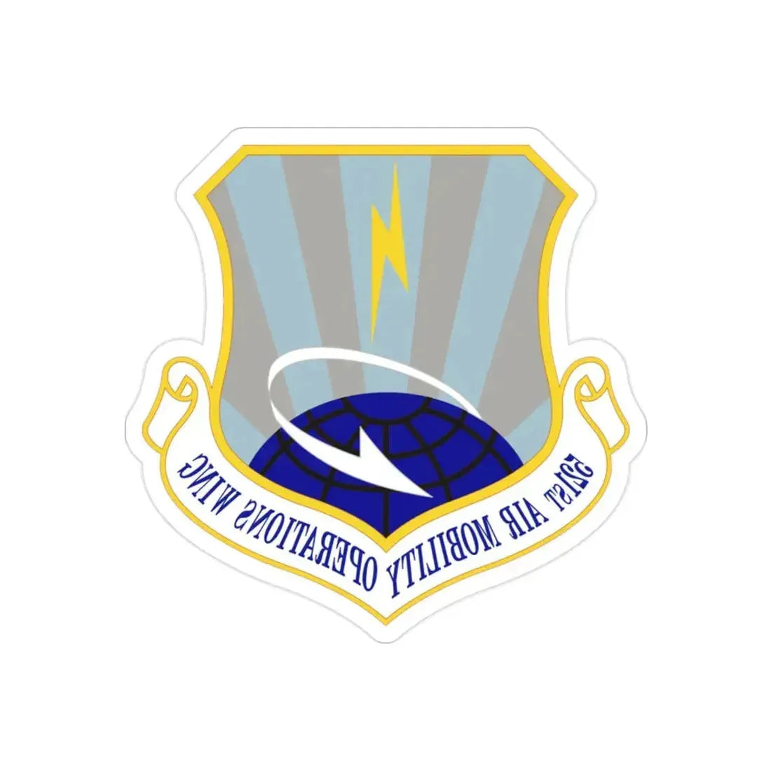521st Air Mobility Operations Wing (U.S. Air Force) REVERSE PRINT Transparent Die-Cut STICKER - The Sticker Space