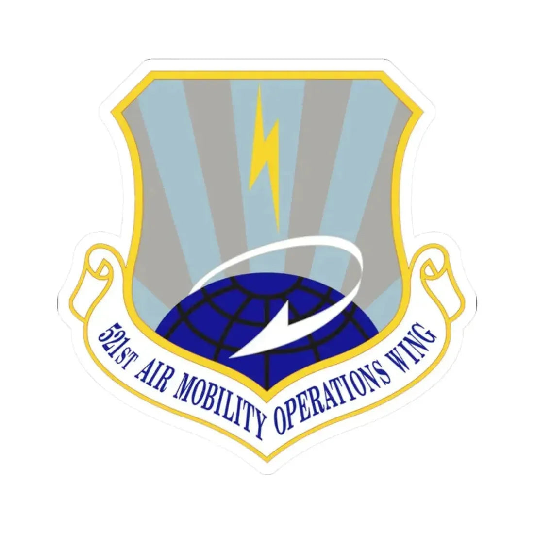 521st Air Mobility Operations Wing (U.S. Air Force) STICKER Vinyl Kiss-Cut Decal 2 Inch White - The Sticker Space