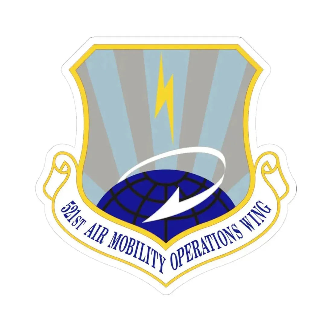 521st Air Mobility Operations Wing (U.S. Air Force) STICKER Vinyl Kiss-Cut Decal 3 Inch White - The Sticker Space