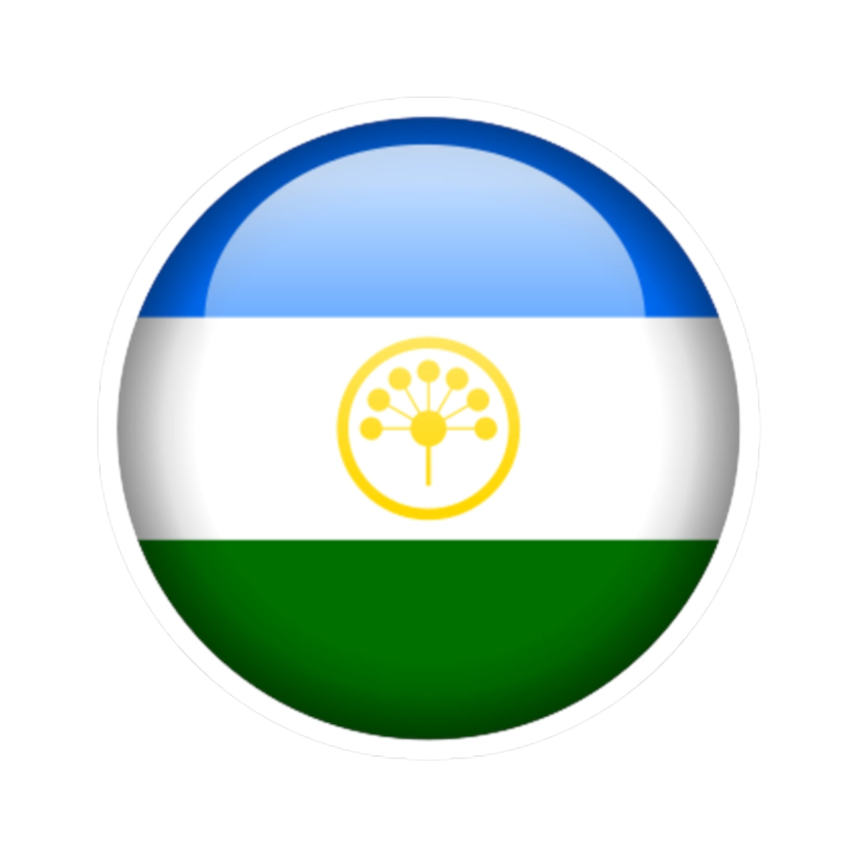 Flag orb Bashkortostan (Russia) STICKER Vinyl Kiss-Cut Decal