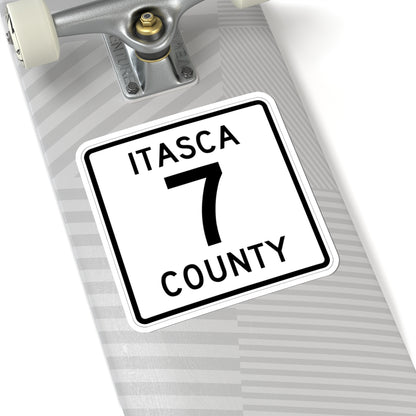 Itasca County Route 7 (Minnesota) (Road Sign) STICKER Vinyl Kiss-Cut Decal